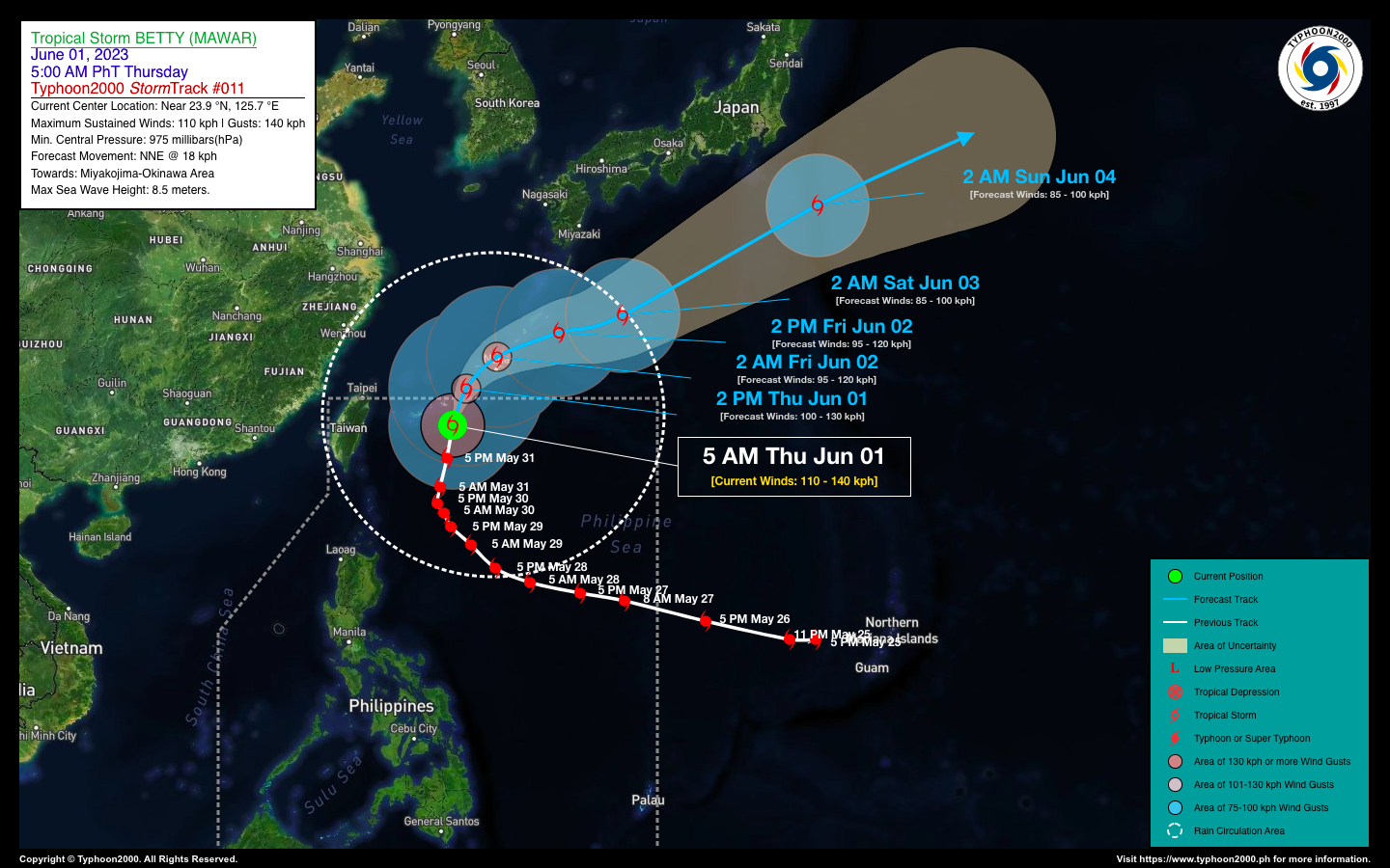 Severe Tropical Storm BETTY MAWAR Advisory No 11 Typhoon2000