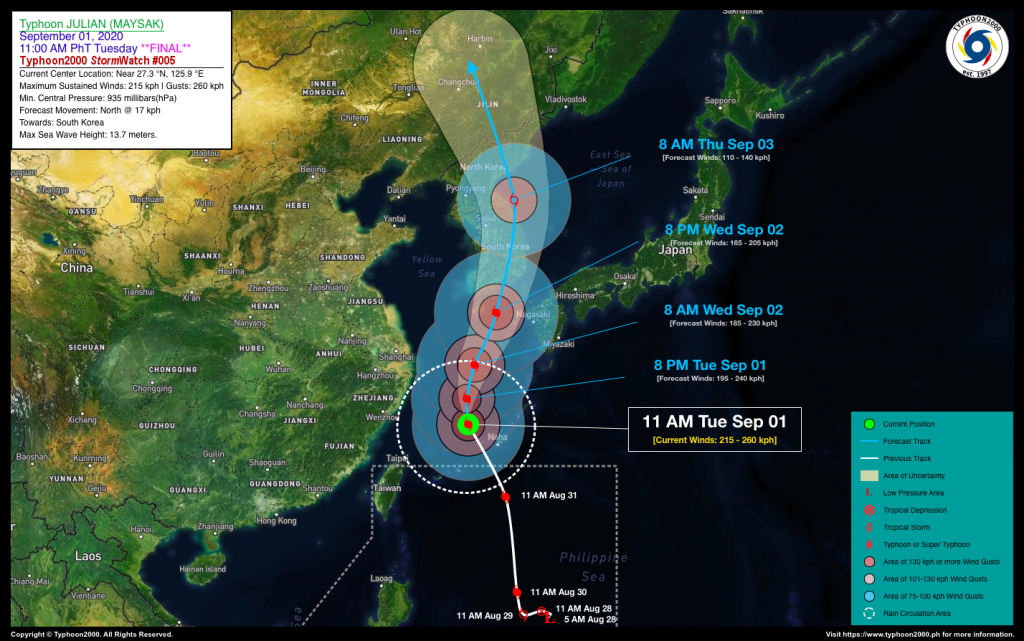 Typhoon JULIAN (MAYSAK) Final StormWatch – Typhoon2000 Philippine TC ...