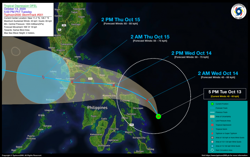 Tropical Depression OFEL Advisory No. 01 – Typhoon2000 Philippine TC ...