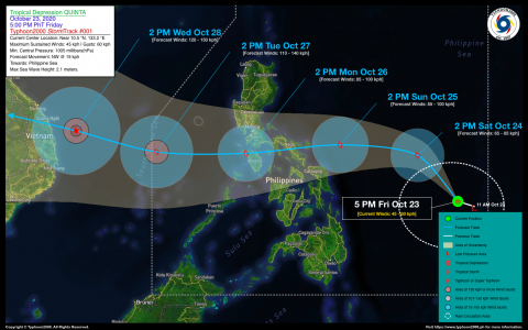 Tropical Depression QUINTA Advisory No. 01