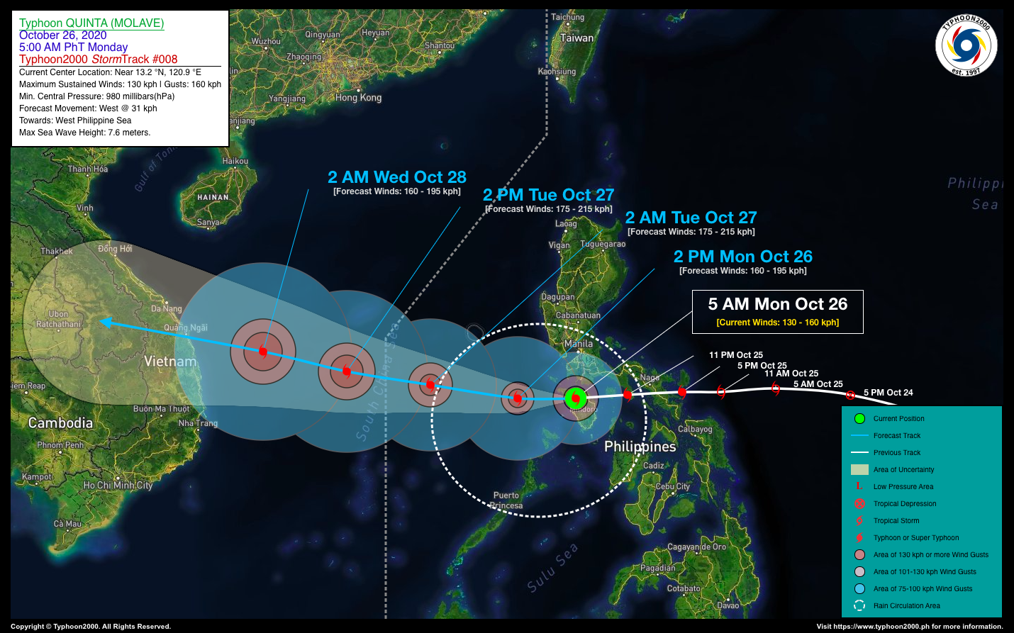 Typhoon QUINTA (MOLAVE) Advisory No. 08 – Typhoon2000 Philippine TC ...