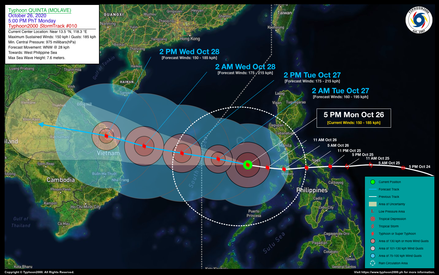 Typhoon QUINTA (MOLAVE) Advisory No. 10 – Typhoon2000 Philippine TC ...