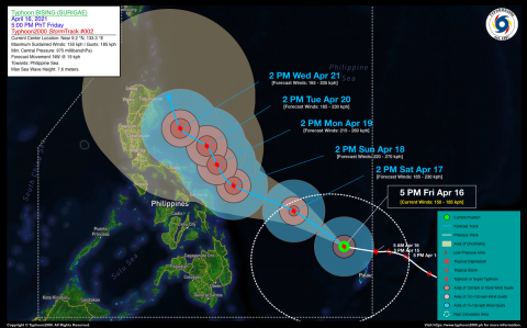 Typhoon BISING (SURIGAE) Advisory No. 02