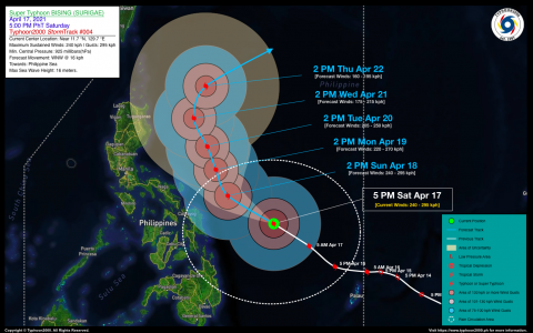 Super Typhoon BISING (SURIGAE) Advisory No. 04