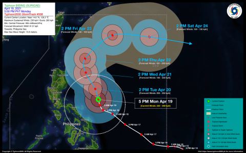Typhoon BISING (SURIGAE) Advisory No. 08