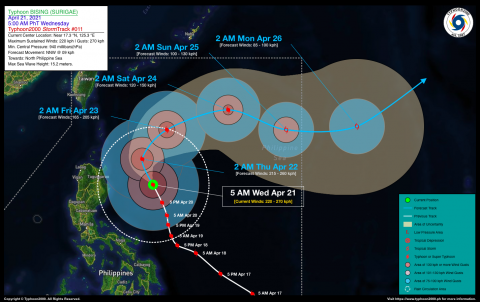 Typhoon BISING (SURIGAE) Advisory No. 11