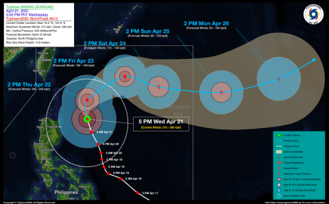 Typhoon BISING (SURIGAE) Advisory No. 12