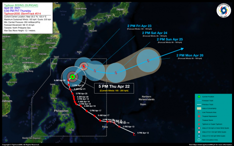 Typhoon BISING (SURIGAE) Advisory No. 14