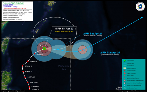 Typhoon BISING (SURIGAE) Advisory No. 16