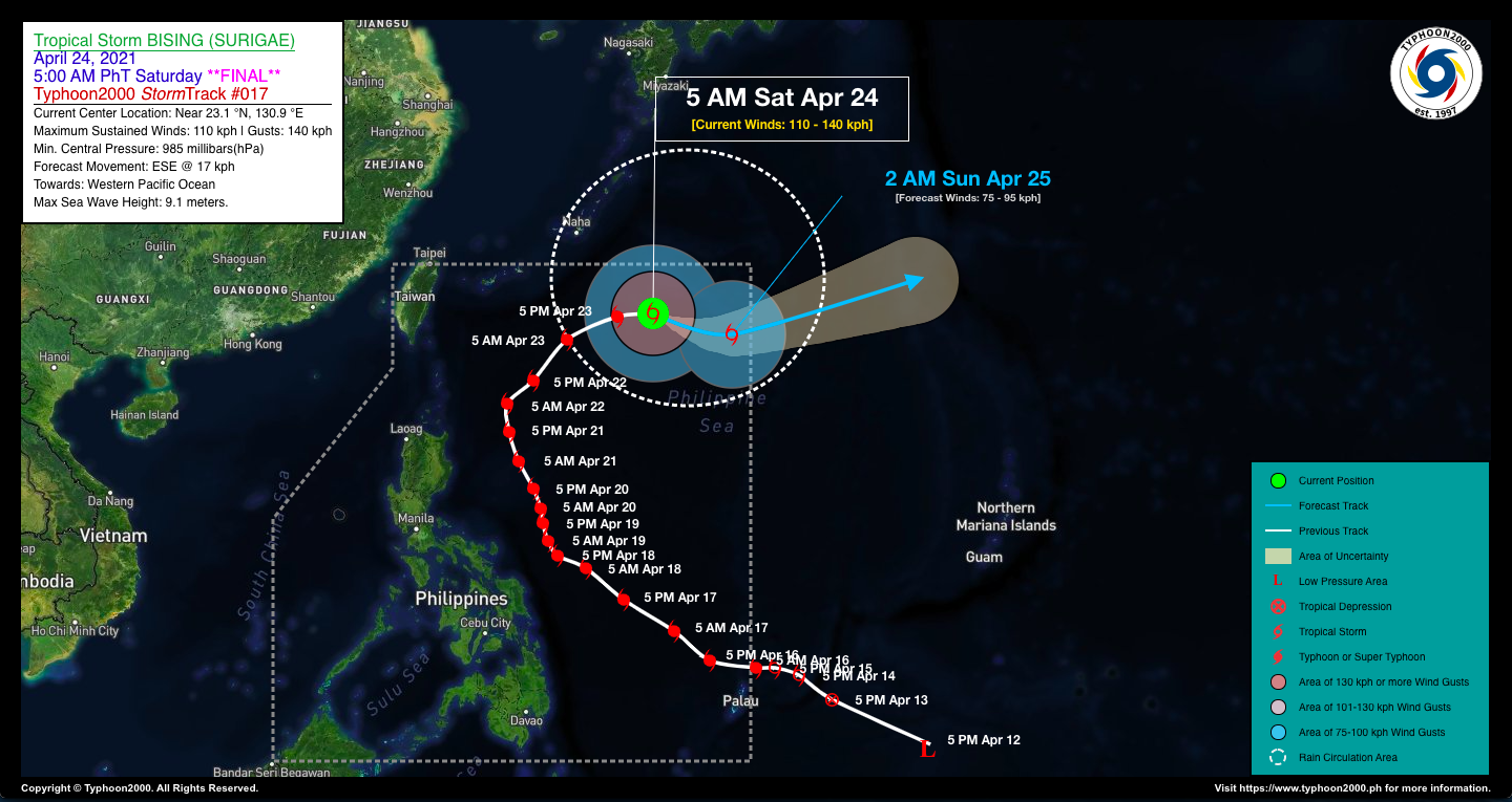 Severe Tropical Storm BISING (SURIGAE) Final Advisory – Typhoon2000 ...