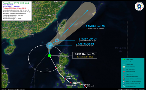 Tropical Storm DANTE (CHOI-WAN) Advisory No. 14