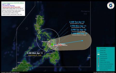 Tropical Depression AGATON (MEGI) Advisory No. 04