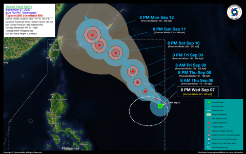 Tropical Storm INDAY StormWatch No. 01