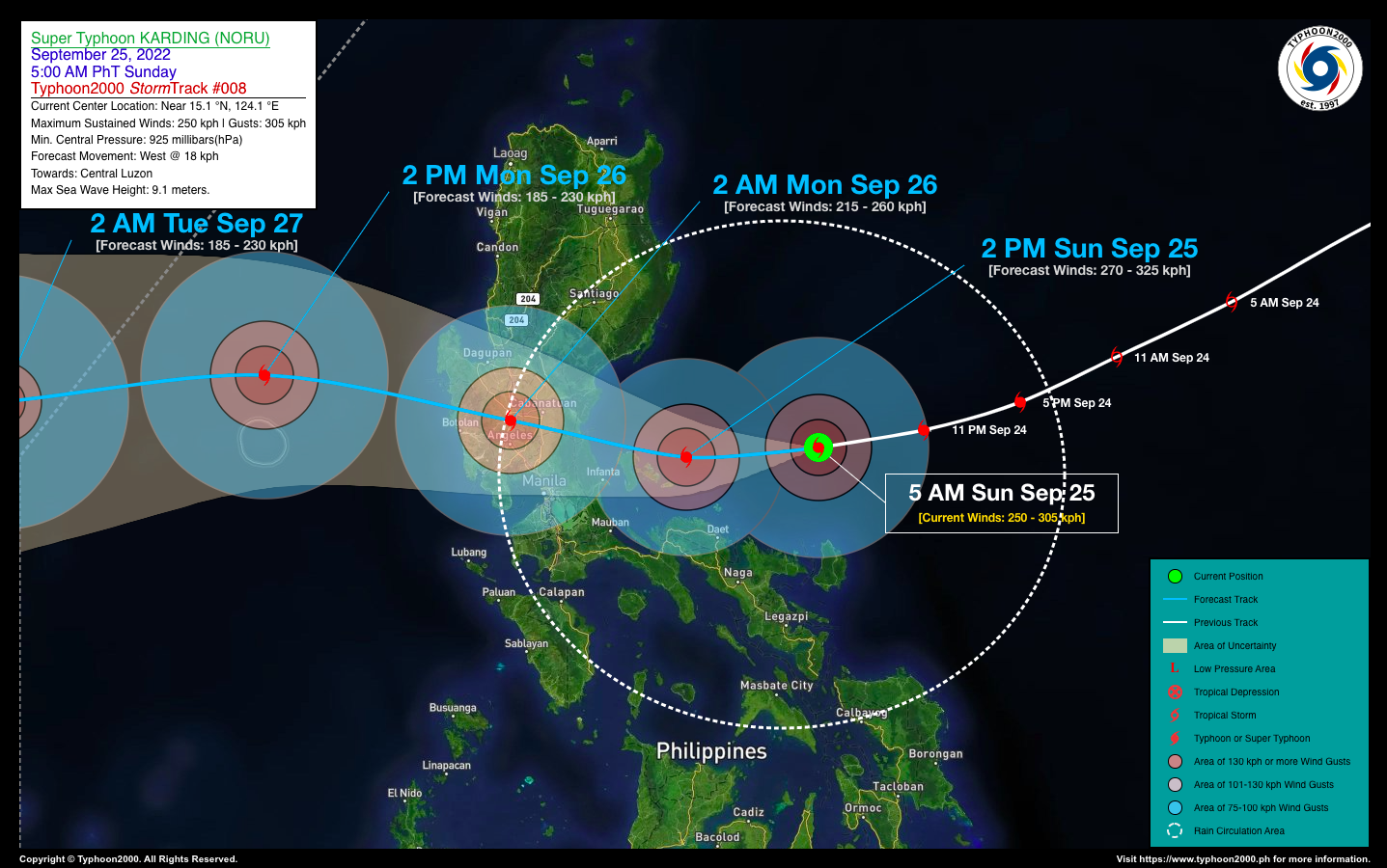 Super Typhoon Karding Noru Advisory No 08 Typhoon2000 Philippine