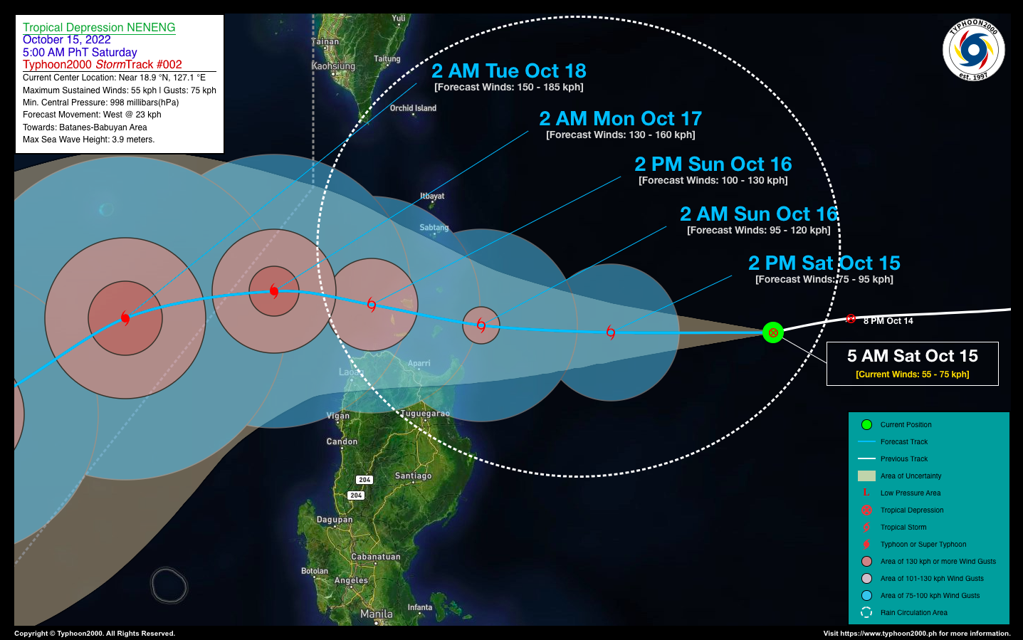 Tropical Depression NENENG Advisory No. 02 – Typhoon2000 Philippine TC ...