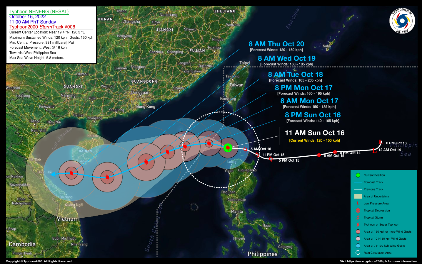 Typhoon NENENG (NESAT) Advisory No. 06 – Typhoon2000 Philippine TC ...