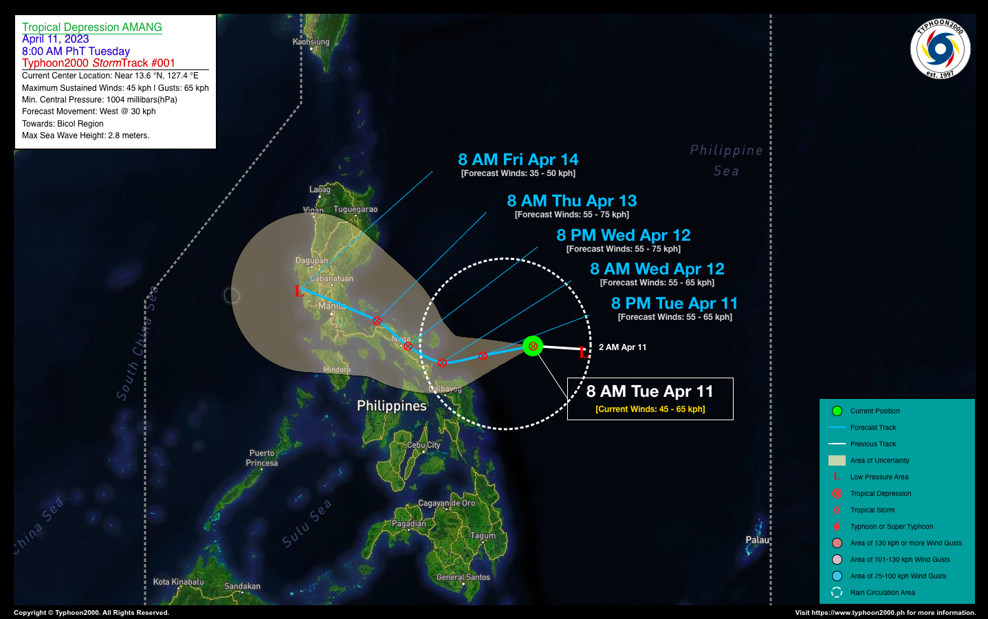 Tropical Depression AMANG Advisory No. 01 – Typhoon2000 Philippine TC ...