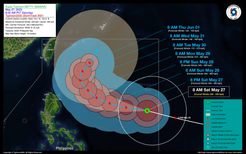 Super Typhoon BETTY (MAWAR) Advisory No. 01
