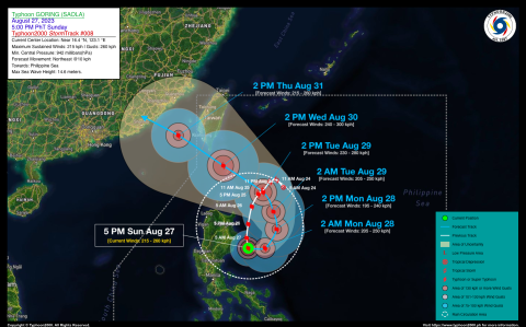 Typhoon GORING (SAOLA) Advisory No. 08