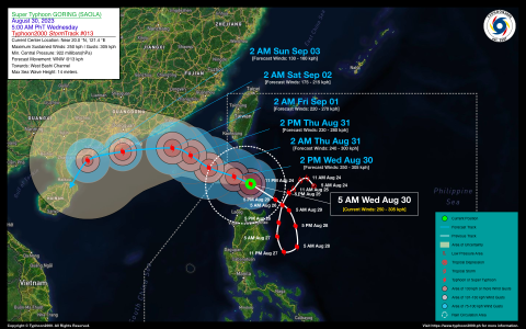 Super Typhoon GORING (SAOLA) Advisory No. 13