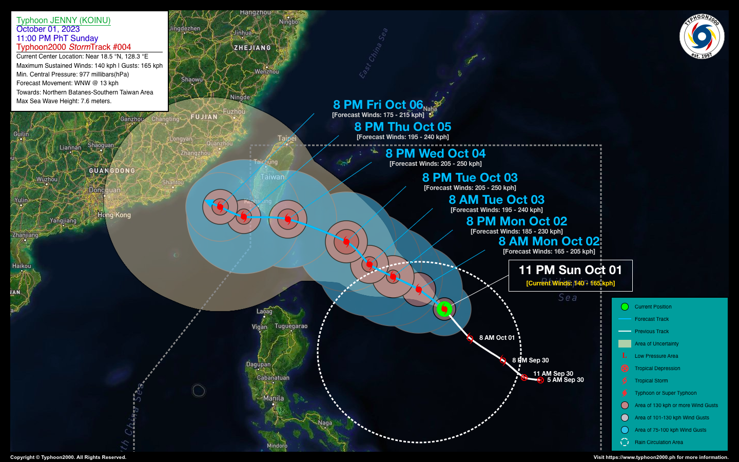 Typhoon JENNY (KOINU) Advisory No. 04 – Typhoon2000 Philippine TC ...