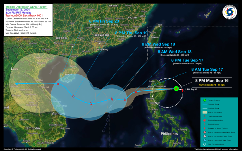 Tropical Depression GENER StormWatch No. 01